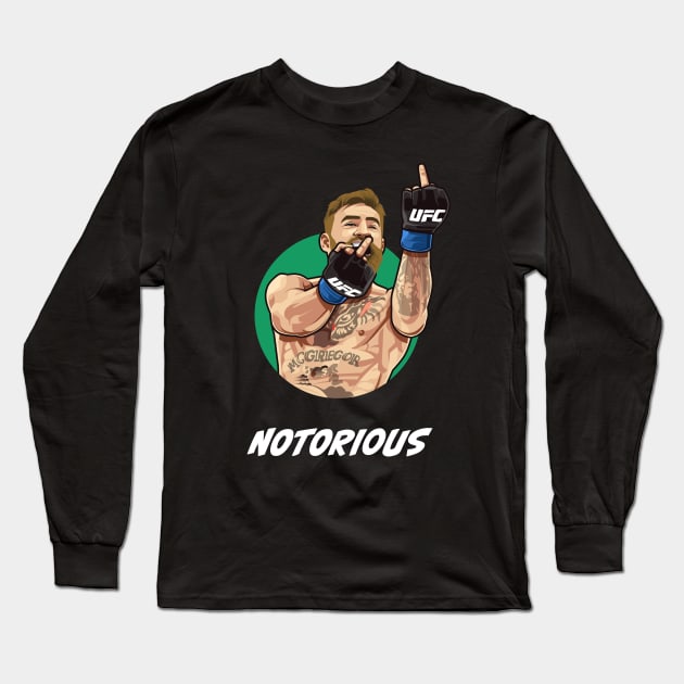 Conor McGregor Notorious Long Sleeve T-Shirt by MMA Fun